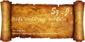 Szécsényi Jolán névjegykártya