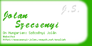 jolan szecsenyi business card