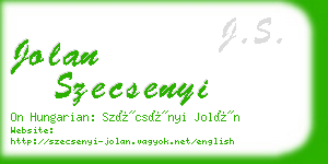 jolan szecsenyi business card